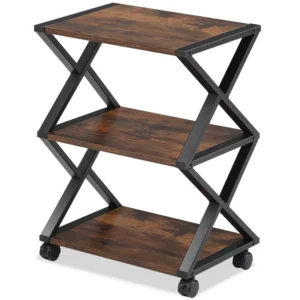 caster rolling trolley with storage shelves