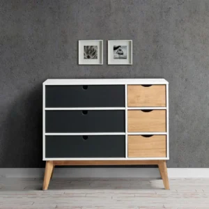modern two tone 6 drawer chest