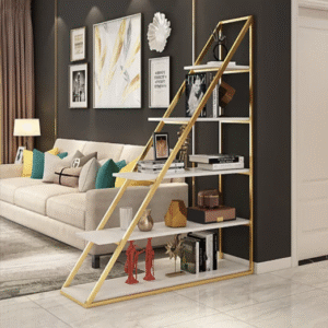 Half Pyramid Bookcase Storage Organizer Rack